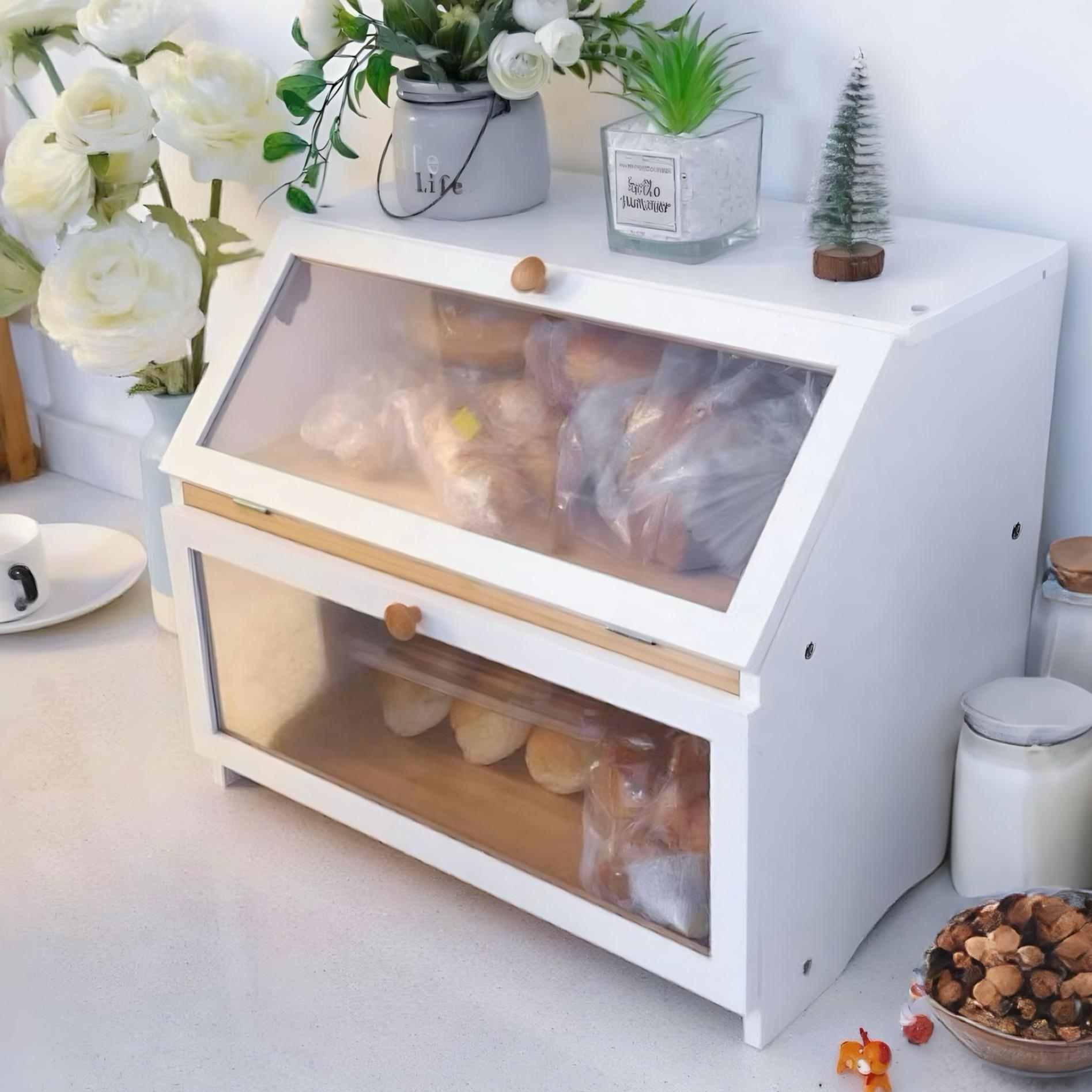Commercial Kitchen Utensil Organizer - HOMEKOKO Caixa de Pão de Dupla