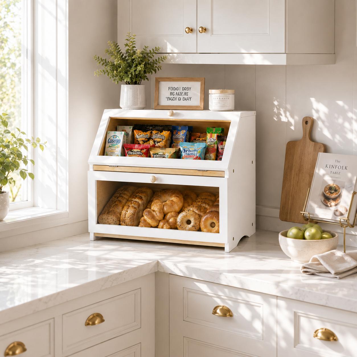 HOMEKOKO Caixa de Pão de Dupla - Commercial Kitchen Utensil Organizer avaliação e preço