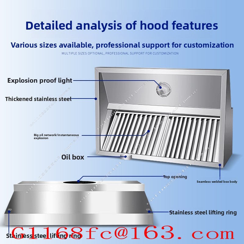 Coifa de Aço Inoxidável para C - Commercial Exhaust Hood avaliação e preço